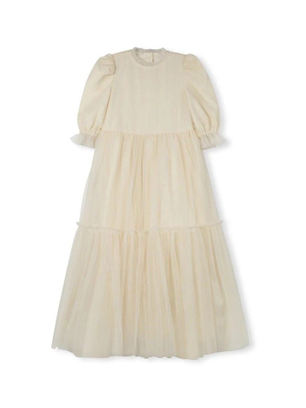 Mesh Tiered Gown cream